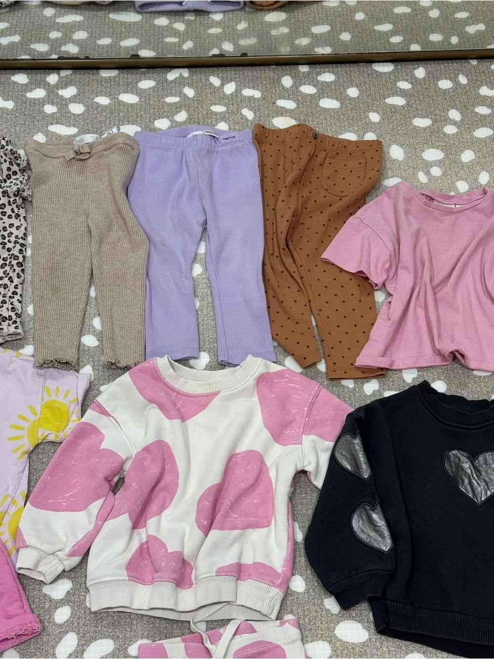 Lot of 12 Zara Kids sweatshirt set long sleeve pullover leggings tee shorts